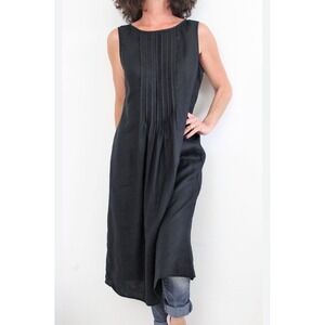 J.‎ Jill 100% Linen Black Midi Dress Oversized XS